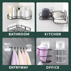 DALUCI 5 Pair Heavy Duty Male-Female Interlocking Adhesive Wall Hooks for Hanging | Sticker Hooks for Wall Heavy Items | Nail-Free Wall Hanger Hook for Bathroom, Kitchen (Male - Female, Pack of 10)