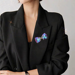 SYGA Brooch HALF-TIE Pin Fashion Crystal Rhinestone Jewellery Pin Vintage Accessories Decoration Clothing Bouquet Brooches for Bridal Women Girl (PURPLE)
