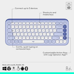 Logitech POP ICON Combo, Bluetooth Keyboard and Mouse Combo, Comfortable Typing, programmable Keys and Buttons, Quiet clicks, Easy-Switch up to 3 Devices - Graphite