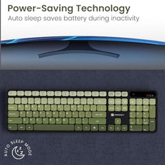 Portronics Key11 Combo Rechargeable Wireless Keyboard and Mouse Set, Bluetooth 5.3&2.4GHz Wireless,Type-C Fast Charging,Gradient Keys, Noiseless Typing, High Precision Mouse, for PC&Laptop(Grey)