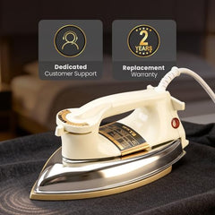 Rico 1200W 2KG Heavy Weight Dry Iron With 2 Years Replacement Warranty | Japanese Quick Heat Technology with Advance Sole Plate Iron Press | Shock Proof Iron Box for Clothes | Made In India - AI14