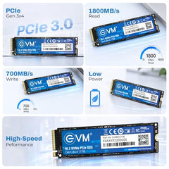 EVM Internal SSD Interface PCle Gen 3x4 Fast Performance, Ultra Low Power Consumption NVME PCIe SSD (EVMNV/256GB, Black, 256GB)