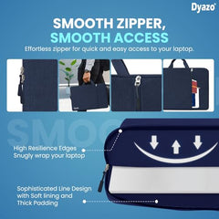 Dyazo 15.6 Inch Laptop Sleeve with Charger Pouch | Front Pocket with Handle Water Resistant Sleeve Case | Compatible for MacBook, HP, Dell, Acer, Asus, Microsoft, Samsung and Other Notebooks (Grey)