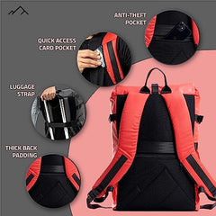 TRIPOLE Tusker Roller Top Laptop Backpack for Daily Use and Travelling | Water-repellent fabric, Anti Theft Pockets and Expandable size (Khaki)
