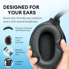 Edifier Wh700Nb Active Noise Cancelling Headphones - 68H Playtime - Ai Call Noise Cancellation - Dual Device Connection - Lightweight & Foldable Design - Fast Charge - Bluetooth 5.3 - Ivory - On Ear