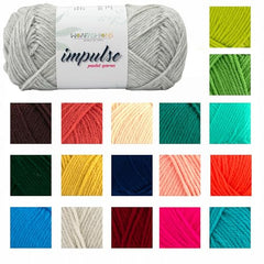 WOAFASHIONS - World of Arts Impulse Hand Knitting & Crochet Yarn, Premium Acrylic, 4 : Medium (Anchor Grey) (100gms / 3.5oz / 200mtr / 218yds)