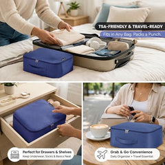 Storite 2 Pack Nylon Wardrobe Bag Underbed Cloth Storage Organizer | Moisture Proof Storage Bag, Storage box for Clothes Saree Bags, Zippered Closure & Handle - Magenta,37x34x23 cm