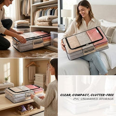 Storite Medium PVC Underbed Storage Bag with Handles Clear Window
