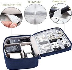 House of Quirk Electronics Accessories Organizer Bag, Universal Carry Travel Gadget Bag for Cables, Plug and More, Perfect Size Fits for Pad Phone Charger Hard Disk (Sky Blue)