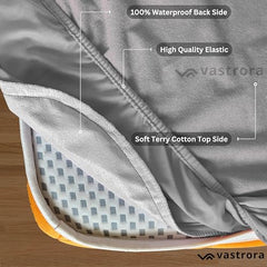 Vastrora 100% Waterproof Mattress Protector Queen Size 5x6 Ft | 60x72 in | Pee & Urine Proof Mattress Cover | Elastic All-Around | Terry Cotton Fitted Bed Cover | Noiseless, Breathable Bed Protector