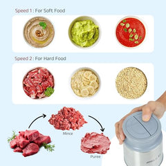 iBELL MT200GM Electric Food Chopper 700W with 2L Glass Bowl, Multi Purpose Chopper for Meat Vegetables Fruits Nuts & Herbs,2 Year Warranty