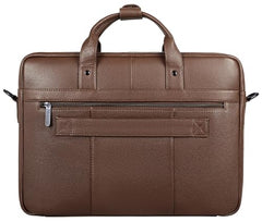 WildHorn Premium Leather Laptop Bag for Men | Handcrafted | Adjustable Shoulder Strap, Fits 15.6-Inch Laptop | Ideal for Office, Travel, Daily Use - 1 Year Warranty (WALNUT)