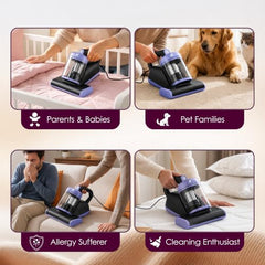 NexLev Mattress, Sofa & Carpet Vacuum Cleaner|For Dust Mites, Allergens & Pet Hair|4 Step Cleansing with Double Beat, UV Light, Dehumidification & Vacuum|HEPA captures 99.99% Dust|MR-01| 600 W| Beige