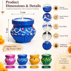 BUC Tulsi Diya for Diwali Decoration | Colourful Wax Candle | Set of 24 | Tulsi Shape Wax water bowl floaters | Festive home decor & gifting under budget | diwali decoration for home | fancy diyas