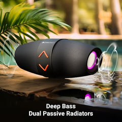 ZEBRONICS Sound Feast 55, Portable Bluetooth Speaker, 14 Watts, 10 Hours Playback, Dual 5.7 cm Drivers, Dual Passive Radiator, Call Function, RGB, Bluetooth v5.3 | TWS | USB | mSD | AUX, Deep Bass