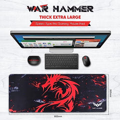 WAR HAMMER GX1050 Extended Size Gaming Mouse Pad| Stitched Edges| Non-Slip Rubber Base|Computer Laptop|Keyboard Mouse Pad for Office & Home (Extended XXL, GX3050 AR120)