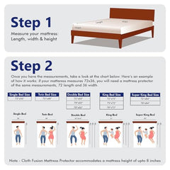 Cloth Fusion Cotton Waterproof Mattress Protector, King 78x72 in | Navy Blue,100% Cotton Top, 150 GSM Polyfill, Leakproof TPU, Hypoallergenic, Elastic Fit, Quilted Bed Cover Protector