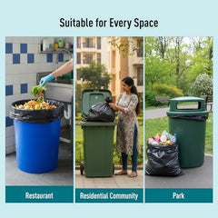 Amazon Brand - Presto! Garbage Bags | XXXL | 30 Count | 10 Bags x 3 Rolls | 42 x 48 In | For Dry & Wet Waste | Black