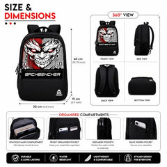 HACKER Laptop Backpack for Men & Women | Stylish Spider Printed Backpack | Durable School, College & Office Bag | Spacious Travel Backpack with Padded Laptop Compartment & Adjustable Straps
