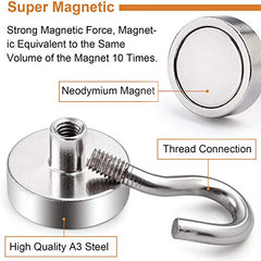 DIYMAG Magnetic Hooks 15pcs 30lbs Cruise Essentials 2026 Magnet Hook | Neodymium Heavy Duty Strong Magnets Hanging Ship Cabins Refrigerator Fridge Classroom Beach Vacation Kitchen Grills Home Tool