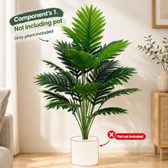 NEEDSFILL Artificial Palm Areca Bunch - 85 cm Faux Palm Tree with 18 Leaves | Realistic Fake Plant for Home Decor, Living Room & Office Corner (Green, 1 Pack)