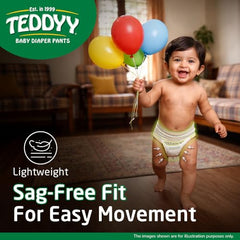 TEDDYY Easy Baby M Size Diaper Tape Style |126 Count (Medium) | 6-11 kgs (Pack of 2) | Quick Absorbency | Extra Super Soft | Anti - Bacterial | Wetness Indicator with Adjustable Grip Tapes