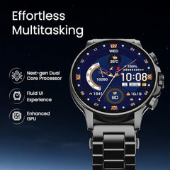 Fastrack MYND 1.93” AMOLED Display Smart Watch for Men & Women with AI Watch Faces,AI Chat,Offline Voice Commands,Curved Metallic Design,Functional Crown,BT Calling, Health Suite,100+ multisport modes