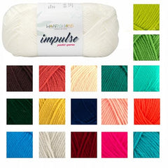 WOAFASHIONS - World of Arts Impulse Hand Knitting & Crochet Yarn, Premium Acrylic, 4 : Medium (Anchor Grey) (100gms / 3.5oz / 200mtr / 218yds)