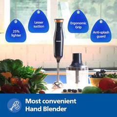 PHILIPS HL1683/00 Hand Blender, 300W Motor, Rust free steel arm | Easy single trigger operation | Specially designed blades | Wall bracket for easy storage, Blue-White