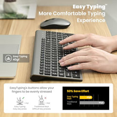 cimetech Keyboard Mouse Combo, 2.4G Ultra-Thin Sleek Design, USB Compact Full Size Wireless Keyboard and Mouse for Windows, Computer, Desktop, PC, Notebook - Grey