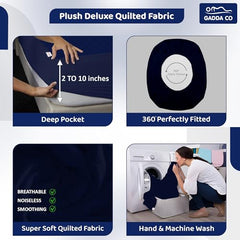 GADDA CO 100% Waterproof Premium Cotton Feel Mattress Protector King Size 78x72 Inch|Ultra Soft Breathable & Fitted Bed Protector Terry Cover Double Bed (6.5x6 feet, Fits 10 Inches, Grey)