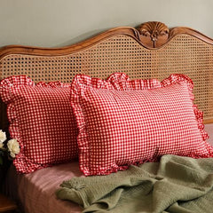 Sleepy Threads Pink Pillow Covers - Set of 2 | 27 x 18 Inch | Rectangular Checkered 220 TC Pillow Cases | Soft & Breathable with Envelope Closure | Throw Pillow Case for Sofa, Living Room, Bedroom