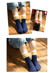MOMISY 5 Pairs Baby kids Girl Boys Toddlers InfantmCotton Stretch Baby Socks (IN, Age, 3 Years, 5 Years, Multi2Bars)