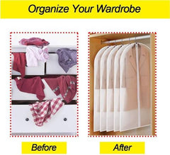 RAAHII 4 piece suit cover, Blazer cover, coat covers with zip for wardrobe storage of suit, jacket, garments, sweaters, saree, pant organizer (Blazer cover), Polyvinyl Chloride