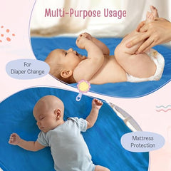 LuvLap Instadry Waterproof Baby Dry Sheet, Small Size 50x70 cm, Extra Absorbent Quick Dry Sheet for New Born,Toddler, Anti-Piling Fleece for Baby, Bed Protector, Pack of 2, Maroon & Navy Blue