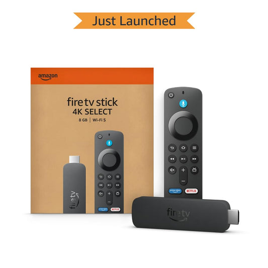 Amazon Fire TV Stick 4K Select (newest model), start streaming in 4K, Alexa voice search, stream lakhs of movies & episodes, free and live TV