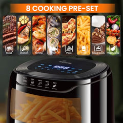 INALSA Air Fryer 4.2 ltr|1400 W with Air Crisp Technology|Temperature & Timer Control|8 Preset Menu & Digital Display|Air fry, Bake,Roast,Reheat,Dehydrate|Airfryer Recipe book(Tasty Fry Digital)