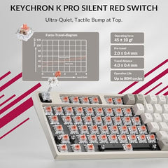 Keychron C1 Pro 8K Wired Custom Keyboard, RGB Backlit, Silent Red Switch