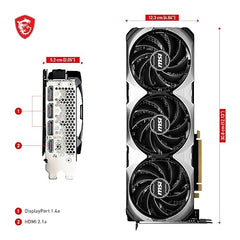 MSI GeForce RTX 4060 Ventus 2X Black 8G OC 8GB GDDR6 128-bit Gaming Graphic Card