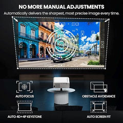 E GATE Atom 3X Projector 4k Ultra HD, Automatic Keystone & Precise Focus, 1080p Native | Rotatable Design | Android 14, Netflix Prime 11,000 Lumens, HDMI-ARC WiFi-6 BT, for Home use Egate