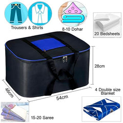 Storite 2 Pack Moisture Proof Nylon Underbed Storage Bag For Clothes Large | (54 x 46 x 28 cm) - BlackRed, Rectangular