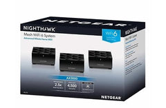 Netgear MK73-100NAR Nighthawk AX3000 3Gbps WiFi 6 Mesh System, 1 Router + 2 Satellites, Pack of 3