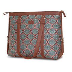 ZOUK Office Bag | Stylish Bags for Office Use | Laptop Bag 15.6 inch | Stylish Tote for Office Use | Purse for Women | Vegan Leather Handbag | Daily & Travel Use | Multicolor Mandala Print