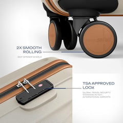 Safari Thorium Royale 8 Wheels Set of 2 Trolley Bags Hard Case Polycarbonate Luggage, TSA Lock, Wet Pouch Organized Interior, Suitcase for Travel, Trolley Bags for International Travel, Vanilla Tan