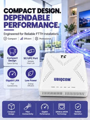UBIQCOM UB5021GV XPON ONT Optical Network Terminal, 1GE + 1 POTS, GPON Fiber Broadband Modem with VoIP Voice Support, SC/UPC Connector, FTTH ONT for Home & SOHO Users
