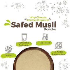 Organic Safed Musli Root Powder – 100g | Ayurvedic Supplement for Strength, Stamina, Vitality & Performance