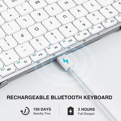 ProtoArc Foldable Bluetooth Keyboard, XK01 Full Size Folding Wireless Keyboard with Number Pad, Portable Travel Keyboard for Windows iOS Android Tablets, Laptops, iPad