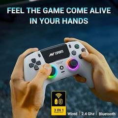 Ant Esports SUPRENOVA RGB 3-Mode Wireless Gaming Controller,1000Hz HallSense Precision Joysticks,BT,2.4GHz & Wired,Macros,Touchpad,Fast Type-C Charging, PS4, Mobile, Android TV, PC & Console Gaming