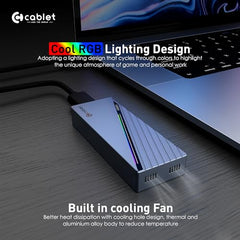 Cablet M.2 NVMe/NGFF SSD Enclosure USB 3.1 Gen2 10Gbps for 2242/2260/2280 M-Key/M+B Key PCIe SSD, Supports Dual Protocol NVMe and NGFF SSD, UASP Max 2TB, Aluminium Case