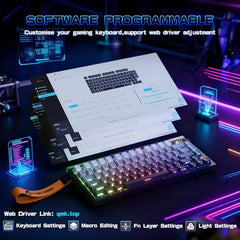 ATTACK SHARK R85 HE Hall Effect Gaming Keyboard, 75% Rapid Trigger, 8KHz